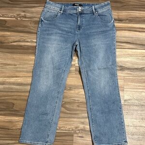 Hudson Midrise Straight Leg Blue Jeans Size 14 Inseam 29” Triangle Pockets